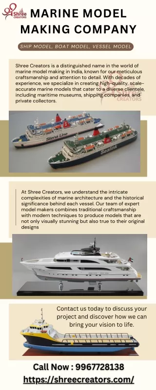 Expert Marine Model Making Company in India - Shree Creators