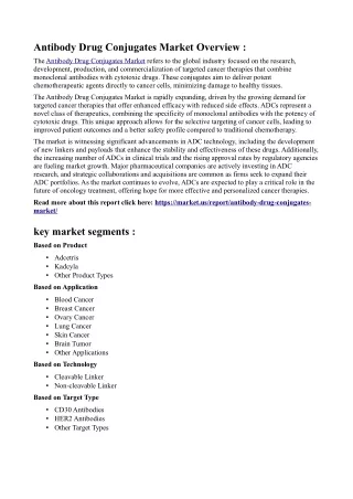 Antibody Drug Conjugates Market: Investment Opportunities and Challenges in Emer