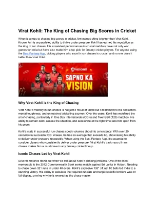 Virat Kohli_ The King of Chasing Big Scores in Cricket