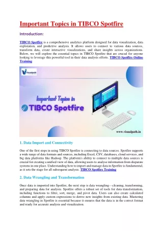 The  Best TIBCO Spotfire Training Certification Course