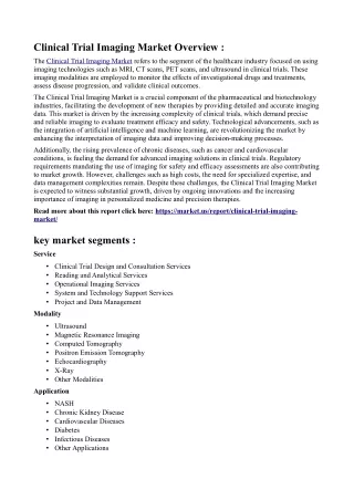 Clinical Trial Imaging Market: Innovations Shaping the Future of Clinical Resear