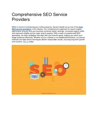 Comprehensive SEO Service Providers