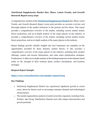 Nutritional Supplements Market