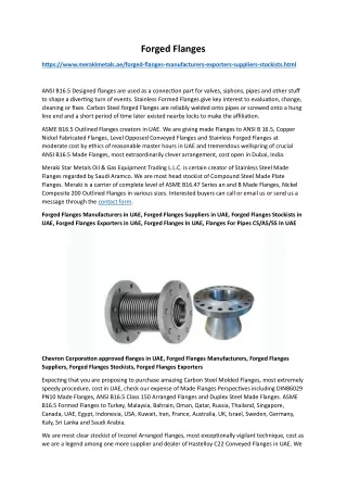 forged flanges in Oman