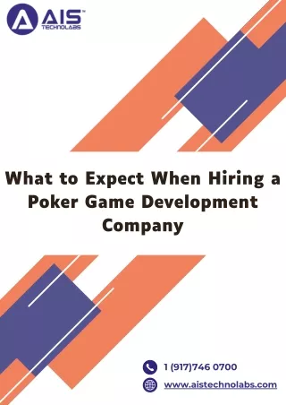 What to Expect When Hiring a Poker Game Development Company