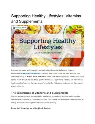 Supporting Healthy Lifestyles_ Vitamins and Supplements