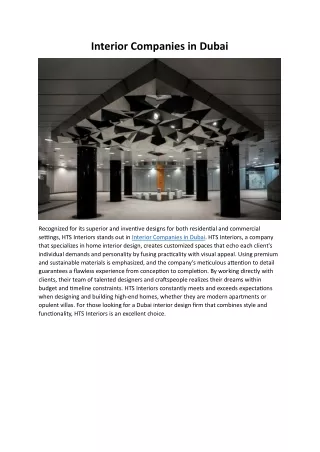 Interior Companies in Dubai