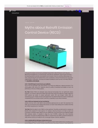 Myths about Retrofit Emission Control Device (RECD)