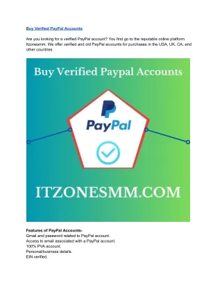 Buy Verified PayPal Accounts - 100% Qualityful & Fully Verified