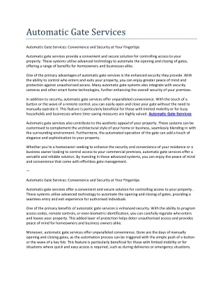 Automatic Gate Services