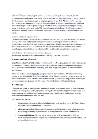 Why Offshore Development Is a Game-Changer for Any Business