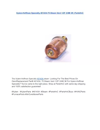 Xylem-Hoffman Specialty 401434-75 Steam Vent 1_2F 3_4M 3# _ PartsHnC