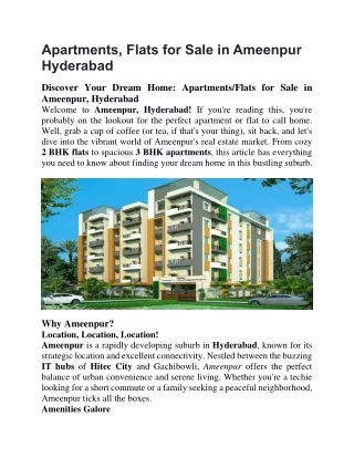 Apartments for sale in Ameenpur