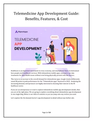 A Comprehensive Telemedicine App Development Guide