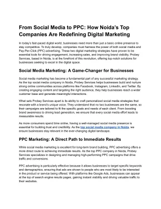 From Social Media to PPC How Noida’s Top Companies Are Redefining Digital Marketing