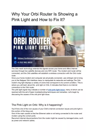 Why Your Orbi Router Is Showing a Pink Light and How to Fix It