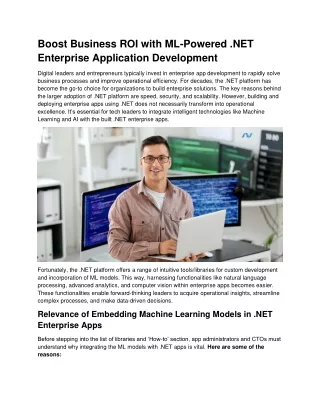 How Integrating ML Models with .NET Enterprise Apps Improve Efficiency