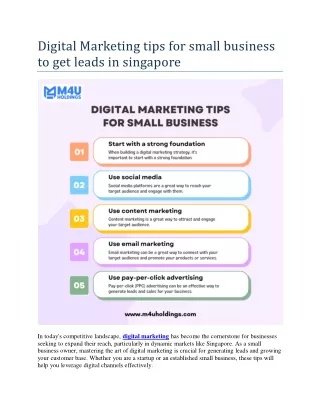 Digital Marketing tips for small business to get leads in singapore