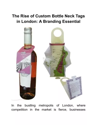 The Rise of Custom Bottle Neck Tags in London_ A Branding Essential