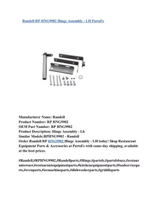 Randell RP HNG9902 Hinge Assembly - LH PartsFe