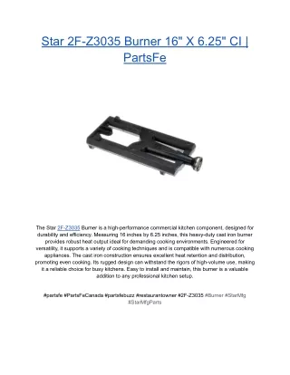 Star 2F-Z3035 Burner 16_ X 6.25_ CI _ PartsFe