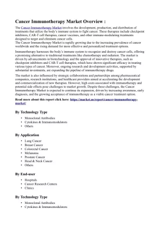 Cancer Immunotherapy Market: Role of Monoclonal Antibodies in Treatment Strategi