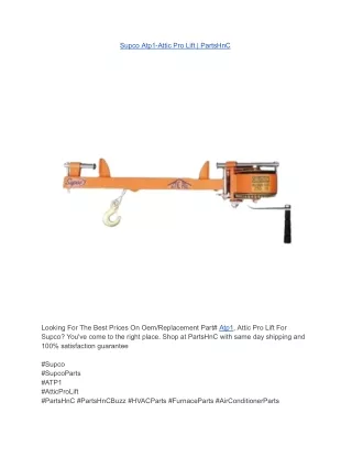 Supco Atp1-Attic Pro Lift _ PartsHnC