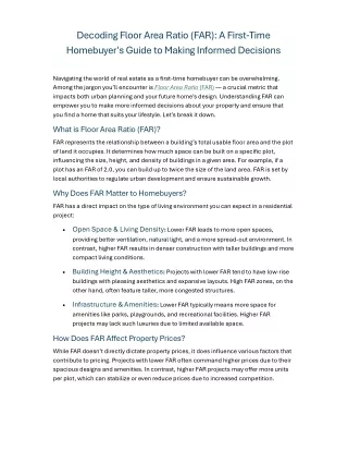 2. Decoding Floor Area Ratio (FAR) A First-Time Homebuyer's Guide to Making Informed Decisions