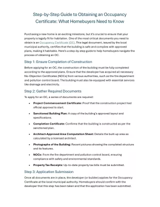 3. Step-by-Step Guide to Obtaining an Occupancy Certificate What Homebuyers Need to Know