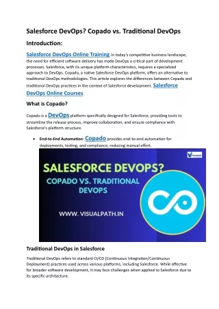 Salesforce DevOps Online Training Hyderabad | Salesforce DevOps with Copado Trai