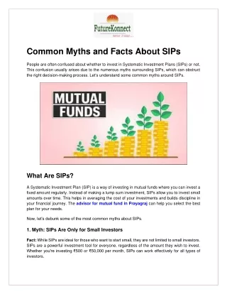 Common Myths and Facts About SIPs