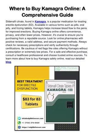 Where to Buy Kamagra Online