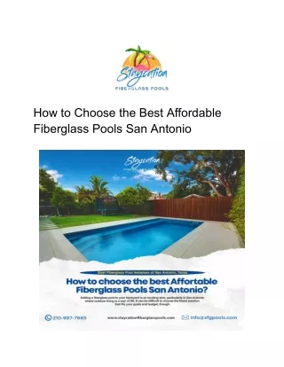 Affordable Fiberglass Pools in San Antonio | Best Pool Installers