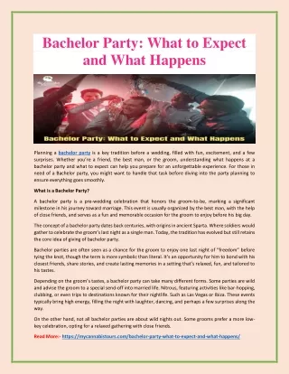 Bachelor Party: What to Expect and What Happens