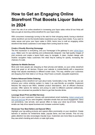 How to Get an Engaging Online Storefront That Boosts Liquor Sales in 2024