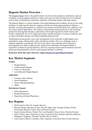 Heparin Market Demand: Role of Anticoagulants in Modern Medicine