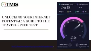 Unlocking Your Internet Potential: A Guide to the TbayTel Speed Test