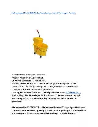 Rubbermaid FG758088YEL Bucket,Mop , Set, W_Wringer PartsFe