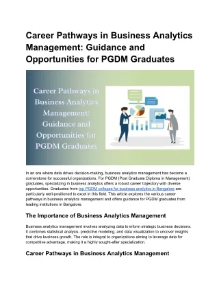 Career Pathways in Business Analytics Management_ Guidance and Opportunities for PGDM Graduates