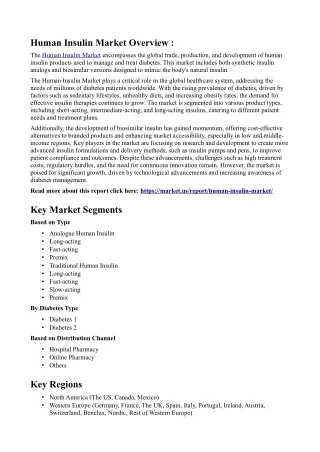 Human Insulin Market: How R&D Investments are Shaping the Future of Diabetes Man