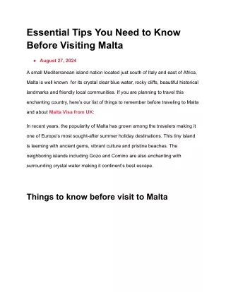 Essential Tips You Need to Know Before Visiting Malta