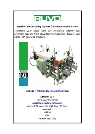 Interior Door Assembly Layouts  Ruvodoormachines.com