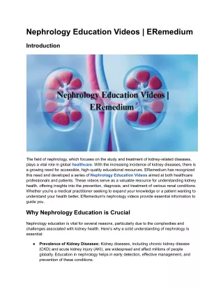 Nephrology Education Videos _ ERemedium