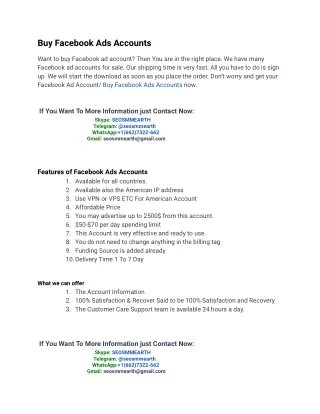 12 Best Practices For Buy Facebook Ads Accounts