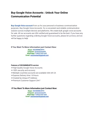 12 Best Practices For Buy Google Voice Accounts