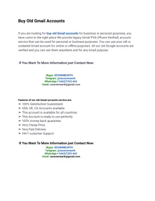 Buy Old Gmail Accounts