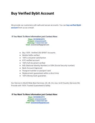 12 Best Practices For Buy Verified Bybit Account