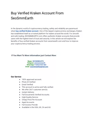 12 Best Practices For Buy Verified Kraken Account