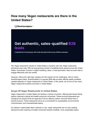 How many Vegan restaurants are there in the United States