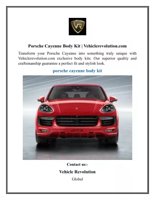 Porsche Cayenne Body Kit  Vehiclerevolution